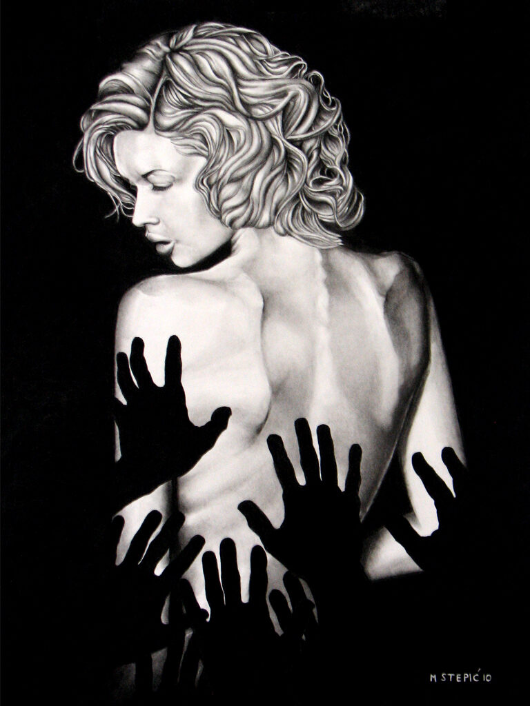 Spotlight — Hard Conte Pastel on Stonehenge paper by Marijan Mario Stepic