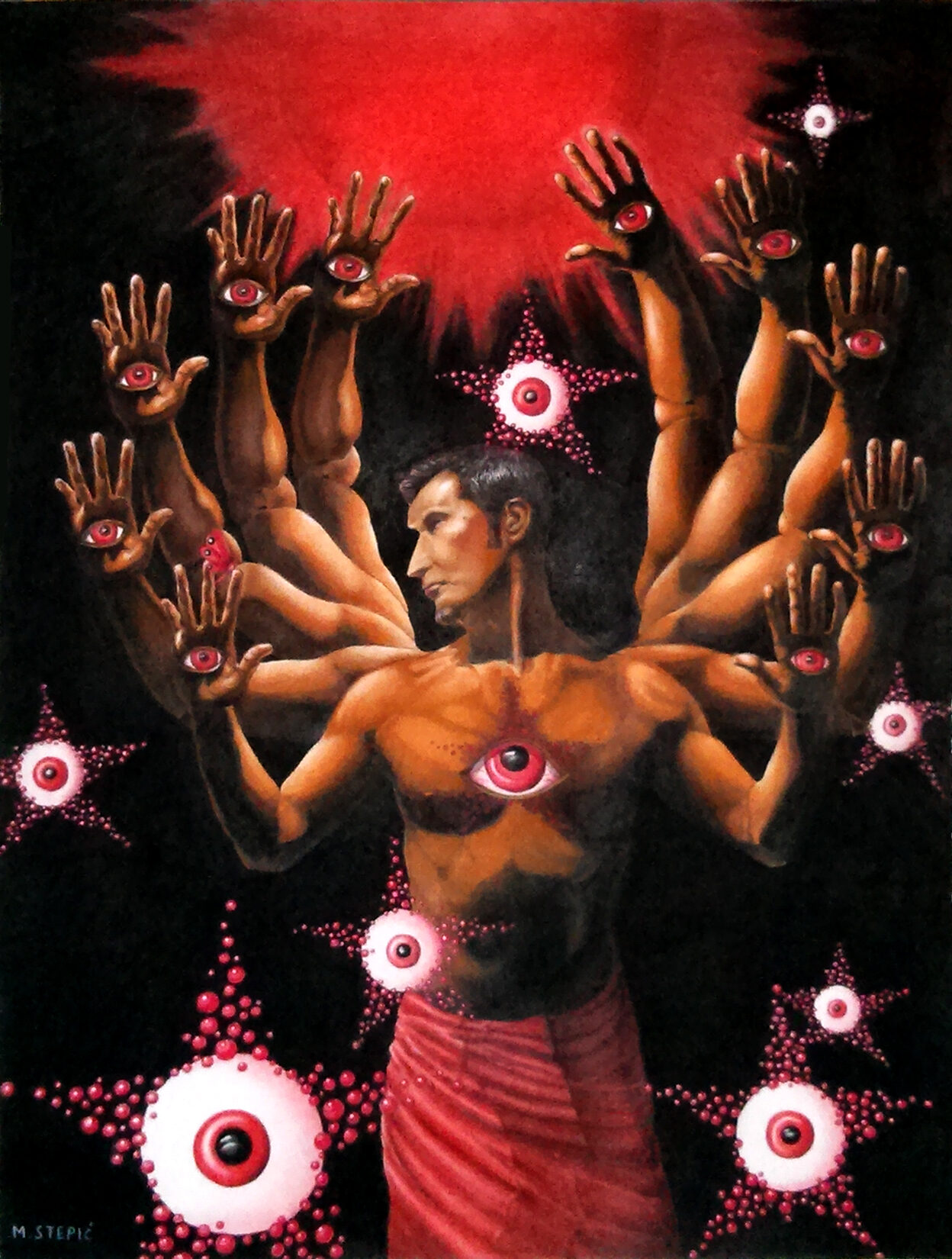 Soul Watcher VII — Hard Conte Pastel on Stonehenge paper by Marijan Mario Stepic