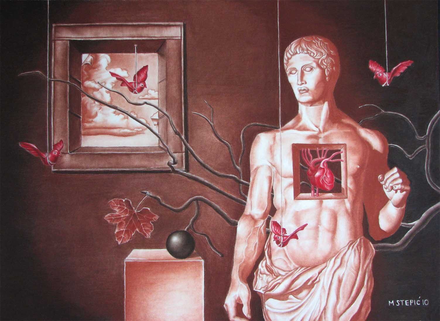 Spiritus Animus — Hard Conte Pastel on Stonehenge paper by Marijan Mario Stepic