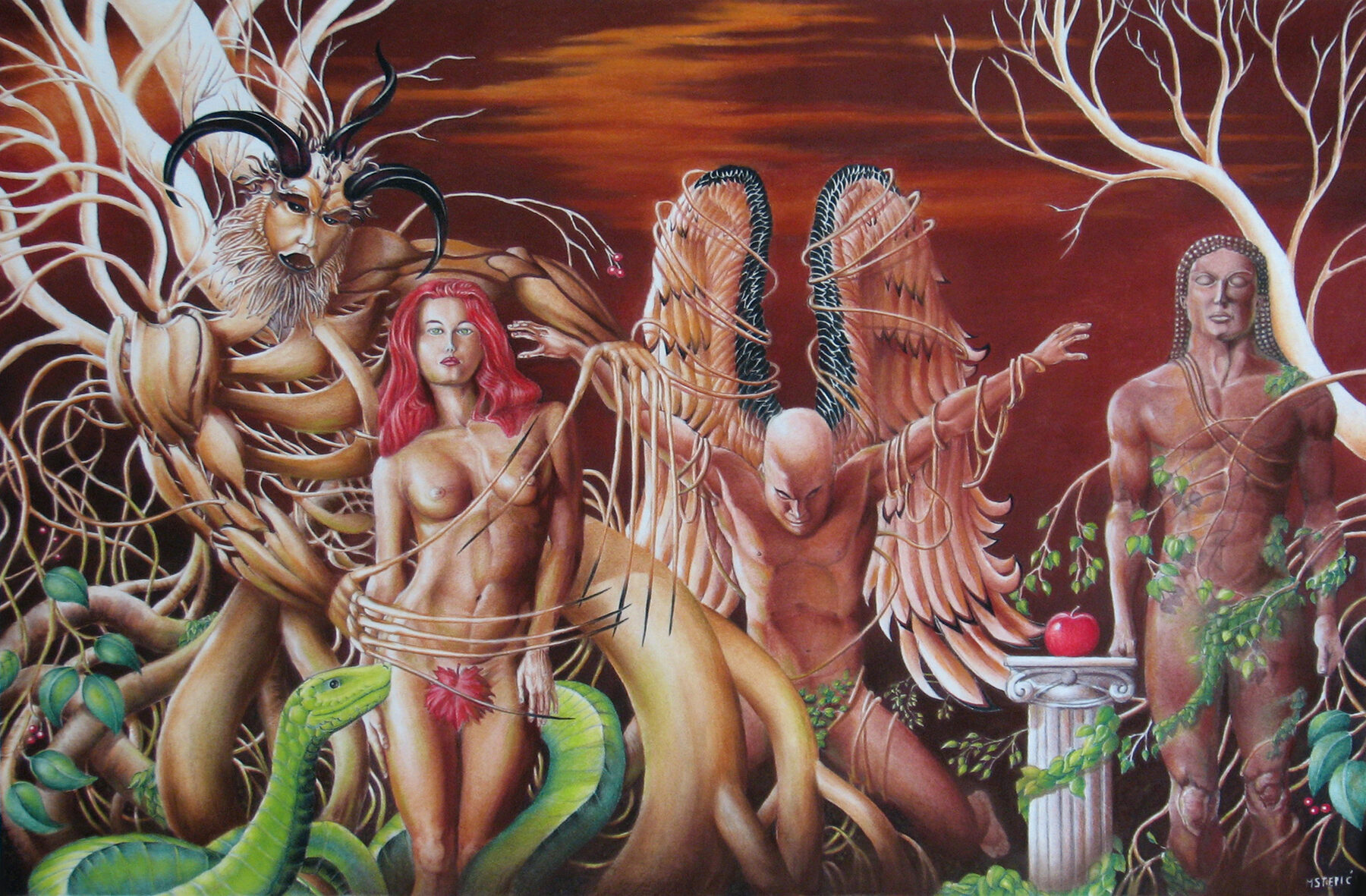 The Fruit — Hard Conte Pastel on Stonehenge paper by Marijan Mario Stepic